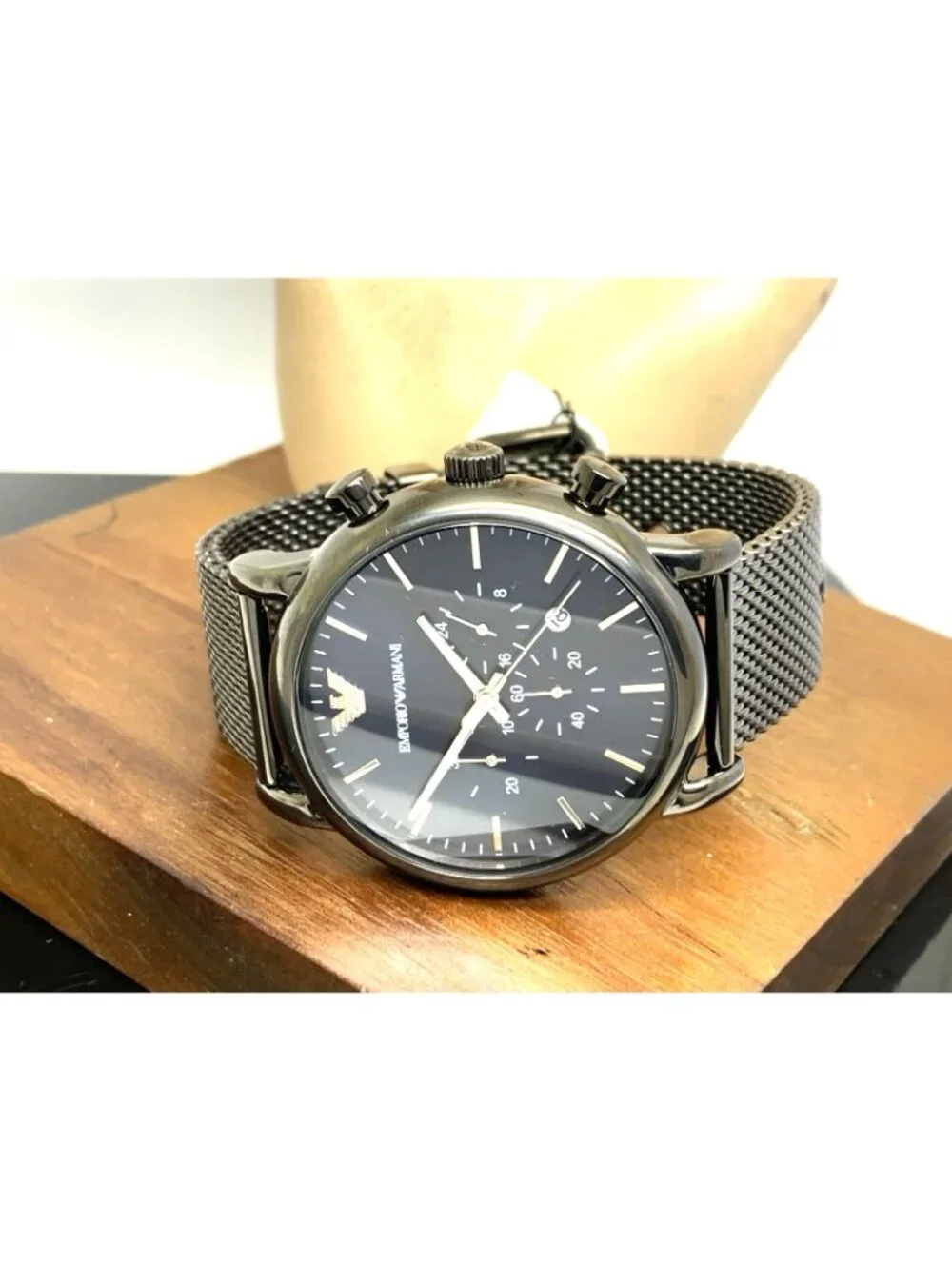 Emporio Armani Men's Watch AR1979 Chronograph Quartz Blue Dial Gunmetal 46mm